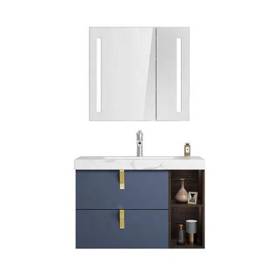 China 2020 Special Offer New Blue Wall Mounted Single Sink European Environmental Friendly Design Modern Bathroom Vanity for sale