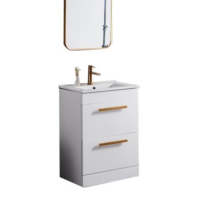 China High Quality And Good Price New Design Laminate Free Standing Modern White Vanity Unit for sale