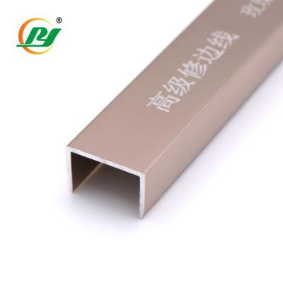 China Hot Sale U Shape Decorations ROYEN Edge Ceramic Tile Trim Polish Golden Aluminum Alloy Corner Guard for sale