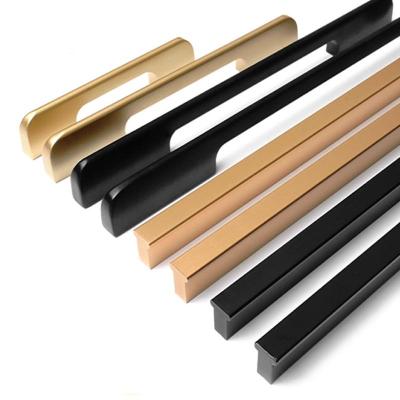 China Modern Factory Direct Cheap Customization Length T Shape L Shape Black Aluminum Profile Gold Furniture Handles for sale