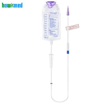 China Hospital Hawkmed Surgery IV Bag 500ml Setup Enteric Feeding Pump Set for sale