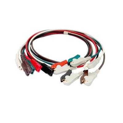 China Compatible for physical with most brand one-piece ECG cable with 5 lead ECG snap ending ecg cable for sale