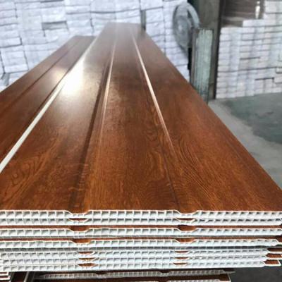 China Artistic Ceilings Customized Competitive Price Teak Wood Interior Proof Groove Plastic Decorative Ceiling Wall Cladding Laminated PVC Wall Panels for sale