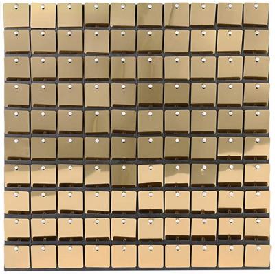 China No Fading Gold Shimmer Wall Backdrop Sequin Panel PVC Yellow Wall Paneling For Wedding Decoration for sale