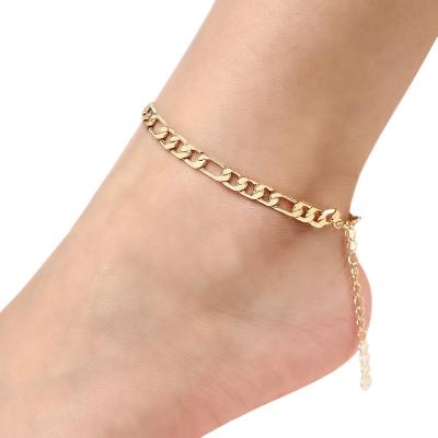 China Trendy beach chain bracelet anklet foot jewelry foot anklets fashion silver gold plated anklets for women for sale