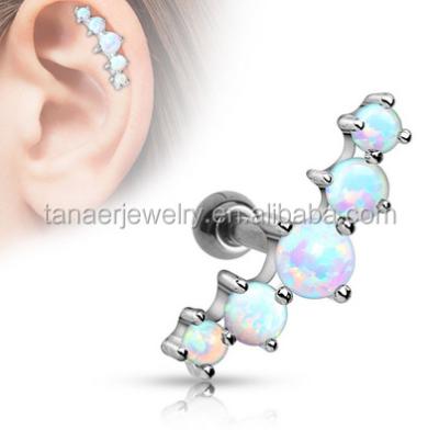 China Fashion 16G Stainless Steel Opal Surgical Steel Helix Piercing Jewelry for sale