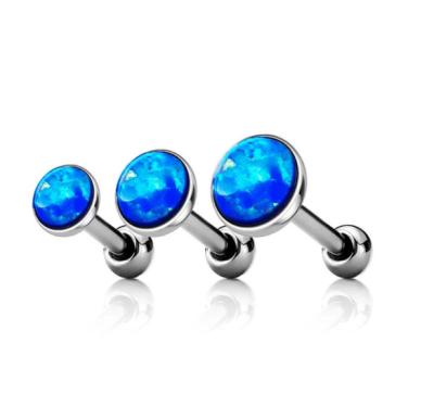 China Fashion 316L Opal Daith Cartilage Surgical Steel Tragus Earring 16G Fire Piercing Jewelry for sale