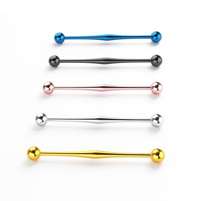 China Body Jewelry Single Tongue Unique Barbell Piercing 316L Stainless Steel Rings for sale