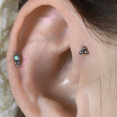 China Newest fashion stainless steel 16gauge ball VIS labret helix conch cartilage piercing earring body jewelry for sale