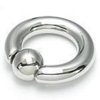 China Fashion Stainless Steel Large Size 2G Heavy Bead Captive Ring BCR With Instant Fit Ball Piercing Jewelry for sale