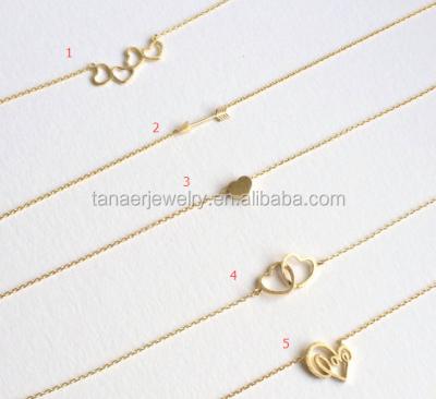 China Decorate stainless steel gold LOVE valentine's day necklace simple heart necklace love pendant necklace for sale