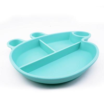 China Children's Food Dish Tray Placemat Plate Wholesale Baby Silicone Kids Dinner Dish for sale