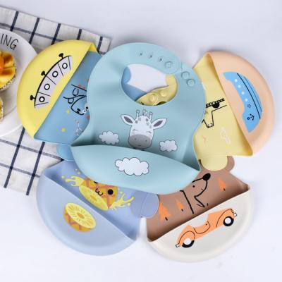 China Baby Kids Silicone Food Crumb Catcher Natural Waterproof Sleeveless Bibs Antibacterial For Babies Feeding for sale