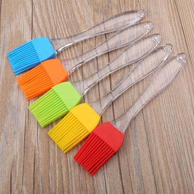 China Easily Cleaned Kitchen BBQ Tools Barbecue Grill Brush Plastic Handled Sauce Basting Brushes Silicone Oil Brush for sale