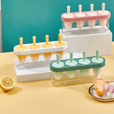 China Sustainable Silicone Ice Cream Molds Silicone Frozen Popsicle Making Mold Ice Cream Tools for sale