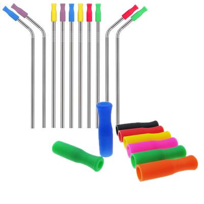 China Viable Reusable Silicone Straw Tips For Metal Straws Silicone Tip Straws for sale