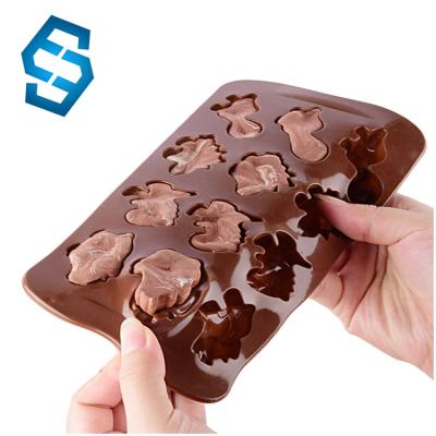 China China Supplier Viable Cheap Price Cute Dinosaurs DIY Silicone Chocolate Candy Cookie Molds Ice Cube Trays for sale