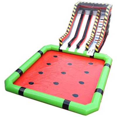 China Custom Commercial Kids Inflatable Water Slide With Detachable Big Watermelon Water Pool For Adult for sale