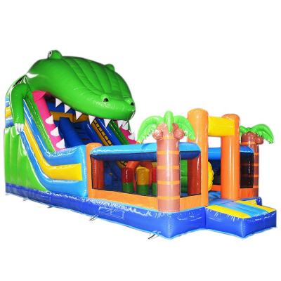 China commercial crocodile inflatable bouncy slide for sale commercial inflatable alligator playground slide for kids for sale