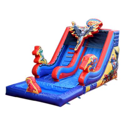 China Cheap wholesale price commercial inflatable kids waterslide justice league superhero inflatable water slide for sale for sale