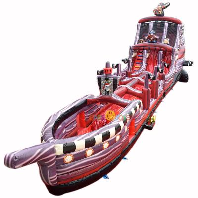 China Giant Commercial Inflatable Pirateship Inflatable Waterslide Water Slide Cheap Inflatable Pirate Boat Slip N Water Slide For Sale for sale