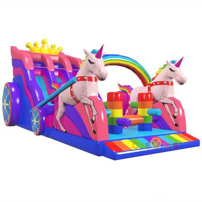 China Commercial Outdoor Commercial Kids Slide Inflatable Unicorn Slide For Sale for sale