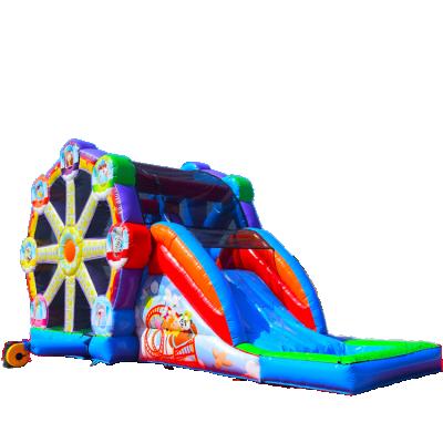 China Commercial Inflatable Ferris Wheel Bouncer Waterslide Combo /Extremely Durable Wheel Themed Inflatable Bounce Houses For Sale for sale