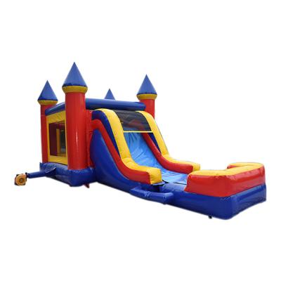 China Big Jumper Castle Bounce House Commercial Inflatable Bouncy Bouncer With Dry Water Slide For Rental for sale