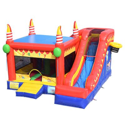 China Moonwalk Commercial Inflatable Combo Slide Birthday Cake Jumping Castle Kids Bounce House For Party for sale