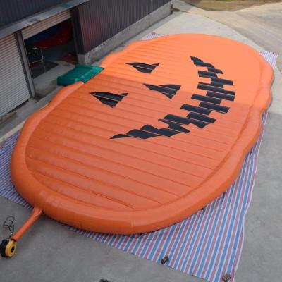 China Commercial Giant Inflatable Pumpkin Jumping Mat Bounce House Mattress Kids Grow Inflatable Jump Bounce Pad For Kids for sale