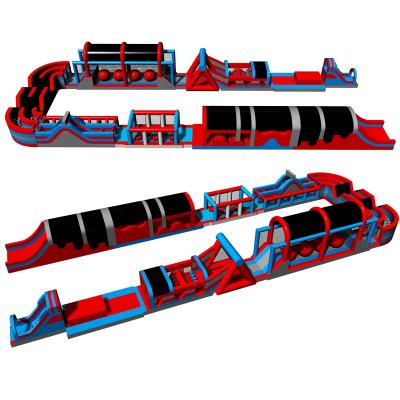 China Commercial U Shape Turn Back Inflatable Obstacle Course Assault Obstacle Challenge Course For Sale for sale