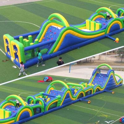 China Large Adrenaline Obstacle Fun Racing Inflatable Game Commercial Inflatable Adult Kids Outdoor Commercial Inflatable Obstacle Course For Sale for sale