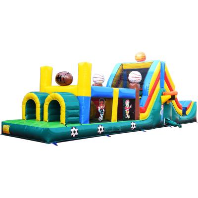 China Sport Commercial Theme Soccer Inflatable Basketball Baseball Football Obstacle Course For Kids for sale