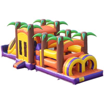 China Commercial Jungle Bounce House Inflatable Obstacle Course Inflatable Bouncer With Combo Obstacle For Kids for sale