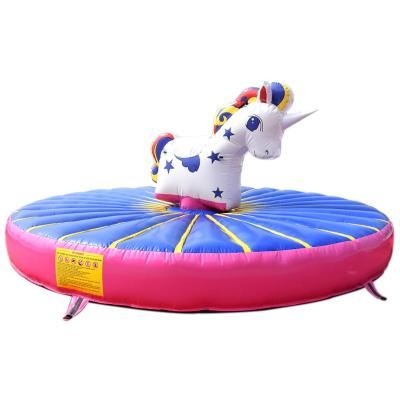 China Commercial Cheap Inflatable Pull Down Rodeo Unicorn Riding Bull Game for sale