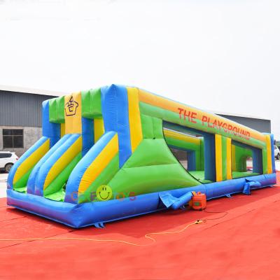 China Small commercial cheap double line zipper lane inflatable zipline equipment for amusement park for sale