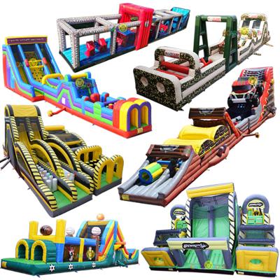 China Wholesale Cheap Home Commercial Adult Army Bounce Land Challenge Assault Kids Inflatable Obstacle Course For Sale for sale