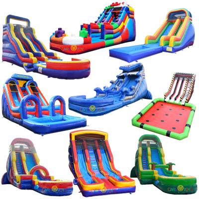 China Cheap Commercial Backyard Party Commercial Rental Used Bouncy Jumping Castle Bouncer Bounce House Inflatable Water Slide With Pool for sale