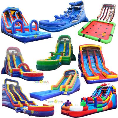 China China Factory Wholesale Price 18ft Commercial Palm Tree Wet Dry Outdoor Children Small Inflatable Water Slide With Poolside Reception Rental for sale