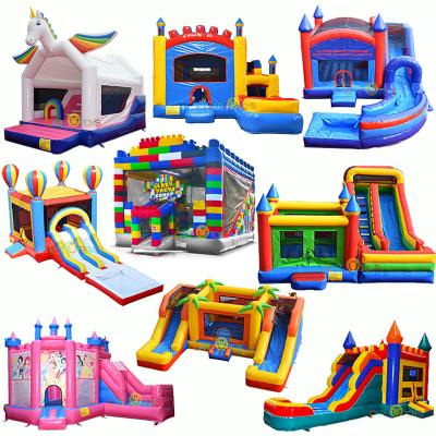 China Custom commercial backyard inflatable moonwalk rental kids jumping castle bounce house slide combo china factory price for sale