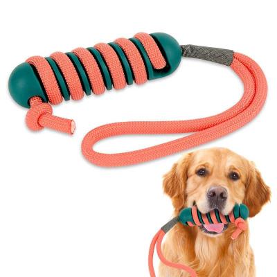 China Multifunctional 3 in 1 Rope Toy Interactive Dog Toss and Effort Tug Toy Training Stick Chew Toy for sale