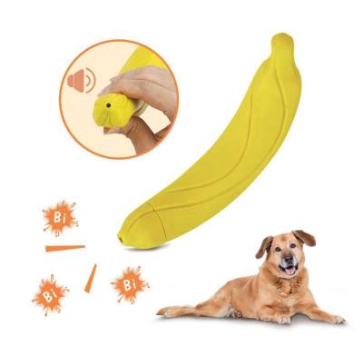 China Durable Rubber Banana Shaped Squeaky Durable Dog Toys Non-Toxic Chew Dog Chew Toy for sale