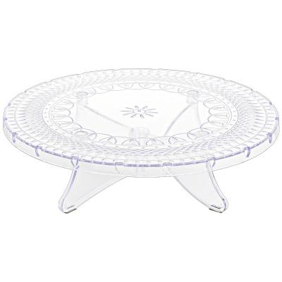 China Single Round Crystal Clear Cake Stand 30cm Tier 12 Inch Lightweight Round Cake Stand For Birthday Wedding Tea Party for sale