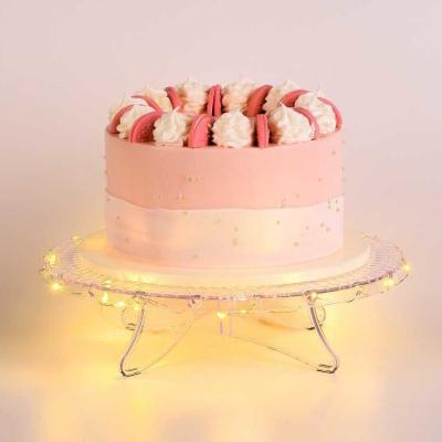 China 12 Inch Cake Light Stand With 30cm LED Cake Tools Tray Dessert Cake Decoration For Tea Party Birthday Birthday Baking Party for sale