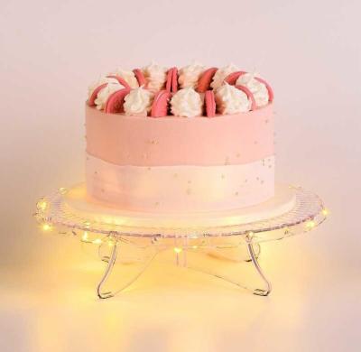 China 12 Inch Lighted Lighted Cake Stand Plate Light Stand With LED For Perfect Birthday Cakes For Wedding Party Anniversary for sale