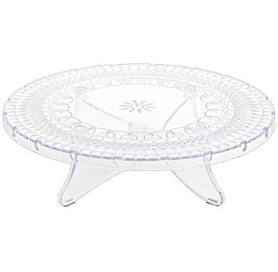 China Crystal Clear Cake Stand Light Weight 30cm Diameter 12 Inch Round Cake Stand For Birthday Wedding Tea Party for sale