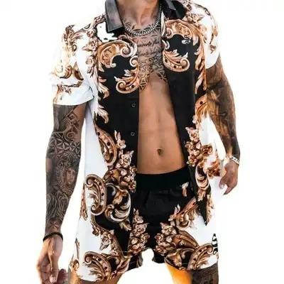 China Hot Sale Wholesale Viable All Over Print Summer Beach Shirt For Men Hawaiian Shirt Mens Shirts Loose for sale