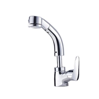 China Traditional Chrome Brass Pull Down Kitchen Faucet Extra Pull Out Mixer With Spout For Kitchen for sale