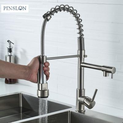 China Metered Faucets Faucet Kitchen With Pull Out Sprayer Gourmet Kitchen Faucet 3 Way Kitchen Pull Out Faucet for sale