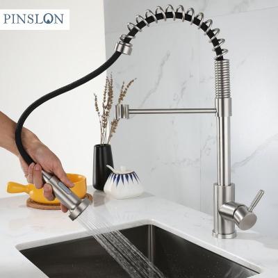 China Pull Out Spray ODM Spring Faucets Kitchen Faucet Pulled Types Adjustable Mixer torneira cozinha goumert SS304 for sale